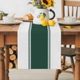 thumbnail image 1 of Burlap Table Runner 70 Inches Long, Geometric Green Stripe on White Non-Slip Kitchen Table Runners for Dining Room Everyday Use Party Table Decorations Modern Color Pattern, 1 of 9