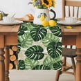 thumbnail image 1 of Burlap Table Runner 70 Inches Long, Green Palm Leaf Tropical Plant Non-Slip Kitchen Table Runners for Dining Room Everyday Use Party Table Decorations Tortoise Leaves Seamless, 1 of 9