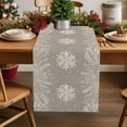 thumbnail image 1 of Burlap Table Runner 70 Inches Long,Merry Christmas Winter Snowflakes Gray Non-Slip Kitchen Table Runners for Dining Room Everyday Use Party Table Decorations White Botanical, 1 of 9