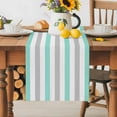 thumbnail image 1 of Burlap Table Runner 70 Inches Long, Modern Colorful Gradient Geometric Line Non-Slip Kitchen Table Runners for Dining Room Everyday Use Party Table Decorations Green Grey Ombre Stripe, 1 of 9