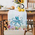 thumbnail image 1 of Burlap Table Runner 70 Inches Long, Octopus Ocean Coral Starfish Non-Slip Kitchen Table Runners for Dining Room Everyday Use Party Table Decorations Sea Monster Underwater World, 1 of 9