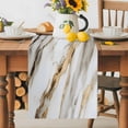 thumbnail image 1 of Burlap Table Runner 70 Inches Long, Retro Marble Waves Seamless Non-Slip Kitchen Table Runners for Dining Room Everyday Use Party Table Decorations Abstract Texture Golden Veins, 1 of 9