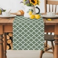 thumbnail image 1 of Burlap Table Runner 70 Inches Long, Sage Green Moroccan Lattice Non-Slip Kitchen Table Runners for Dining Room Everyday Use Party Table Decorations Buffalo Plaid White Line, 1 of 9