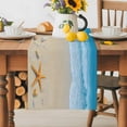 thumbnail image 1 of Burlap Table Runner 70 Inches Long, Summer Ocean Beach Starfish Non-Slip Kitchen Table Runners for Dining Room Everyday Use Party Table Decorations Gradient Blue Waves, 1 of 9