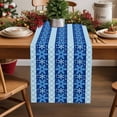 thumbnail image 1 of Burlap Table Runner 70 Inches Long,Winter Christmas Snowflakes Non-Slip Kitchen Table Runners for Dining Room Everyday Use Party Table Decorations Blue Striped, 1 of 9