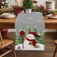 thumbnail image 1 of Burlap Table Runner 70 Inches Long,Xmas Snowman Pine Tree on Gray Non-Slip Kitchen Table Runners for Dining Room Everyday Use Party Table Decorations Winter Snowflake Yellow Star, 1 of 9