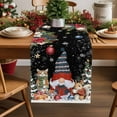 thumbnail image 1 of Burlap Table Runner 72 Inches Long,Christmas Gnome Santa Squirrel Cat Non-Slip Kitchen Table Runners for Dining Room Everyday Use Party Table Decorations Hanging Bell Botanical Poinsettia, 1 of 9