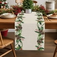 thumbnail image 1 of Burlap Table Runner 72 Inches Long,Christmas Pine Cones Branches Vine Non-Slip Kitchen Table Runners for Dining Room Everyday Use Party Table Decorations Green Botanical Leaf on Linen, 1 of 9