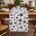 thumbnail image 1 of Burlap Table Runner 72 Inches Long,Snowy Snowflakes Christmas Season Non-Slip Kitchen Table Runners for Dining Room Everyday Use Party Table Decorations Black White, 1 of 9