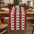 thumbnail image 1 of Burlap Table Runner 72 Inches Long,Vintage Reindeer on Linen Non-Slip Kitchen Table Runners for Dining Room Everyday Use Party Table Decorations Red Geometric Plaid, 1 of 9