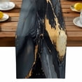 thumbnail image 1 of Burlap Table Runner 90 Inches Long,Abstract Marble Marble Texture Non-Slip Kitchen Table Runners for Dining Room Everyday Use Party Table Decorations Black White Gradient, 1 of 9