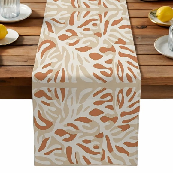 Burlap Table Runner 90 Inches Long,Abstract Ocean Gradient Coral Non-Slip Kitchen Table Runners for Dining Room Everyday Use Party Table Decorations Simple Color Block
