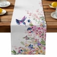 thumbnail image 1 of Burlap Table Runner 90 Inches Long,Blossom Floral Hummingbird Non-Slip Kitchen Table Runners for Dining Room Everyday Use Party Table Decorations Butterfly Blossom Flower Plant, 1 of 9