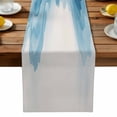 thumbnail image 1 of Burlap Table Runner 90 Inches Long,Blue Gradient Mountain Non-Slip Kitchen Table Runners for Dining Room Everyday Use Party Table Decorations Abstract Art, 1 of 9