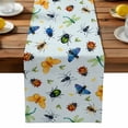 thumbnail image 1 of Burlap Table Runner 90 Inches Long, Butterfly Dragonfly Spiders Ladybirds Non-Slip Kitchen Table Runners for Dining Room Everyday Use Party Table Decorations Natural Insects Seamless, 1 of 9