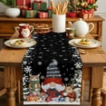 thumbnail image 1 of Burlap Table Runner 90 Inches Long,Christmas Tree Cat Snowflakes Non-Slip Kitchen Table Runners for Dining Room Everyday Use Party Table Decorations Black Back, 1 of 9