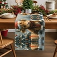 thumbnail image 1 of Burlap Table Runner 90 Inches Long,Cow Santa Hat Christmas Winter Xmas Tree Non-Slip Kitchen Table Runners for Dining Room Everyday Use Party Table Decorations Vintage Oil Painting Art, 1 of 9