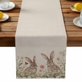 thumbnail image 1 of Burlap Table Runner 90 Inches Long,Easter Rabbit on Vintage Linen Non-Slip Kitchen Table Runners for Dining Room Everyday Use Party Table Decorations Flowers Bunnies Butterfly, 1 of 9