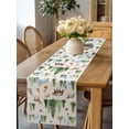 thumbnail image 1 of Burlap Table Runner 90 Inches Long, Farm Animal Bear Fox Deer Non-Slip Kitchen Table Runners for Dining Room Everyday Use Party Table Decorations Watercolor Green Trees, 1 of 9