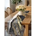 thumbnail image 1 of Burlap Table Runner 90 Inches Long, Gray Marble Abstract Stripe Non-Slip Kitchen Table Runners for Dining Room Everyday Use Party Table Decorations Gold Foil Modern Luxury, 1 of 9
