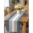 thumbnail image 1 of Burlap Table Runner 90 Inches Long, Haze Blue Gray Stripe Line Non-Slip Kitchen Table Runners for Dining Room Everyday Use Party Table Decorations, 1 of 9