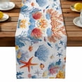 thumbnail image 1 of Burlap Table Runner 90 Inches Long, Ocean Starfish Blue Coral Non-Slip Kitchen Table Runners for Dining Room Everyday Use Party Table Decorations Watercolor Underwater World, 1 of 9