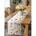thumbnail image 1 of Burlap Table Runner 90 Inches Long, Pastoral Watercolor Floral Non-Slip Kitchen Table Runners for Dining Room Everyday Use Party Table Decorations Country Red Blue Wildflowers, 1 of 9