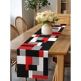 thumbnail image 1 of Burlap Table Runner 90 Inches Long, Red Gray Color Block Non-Slip Kitchen Table Runners for Dining Room Everyday Use Party Table Decorations Modern Minimalist Style, 1 of 9