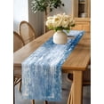 thumbnail image 1 of Burlap Table Runner 90 Inches Long, Retro Abstract Blue White Texture Non-Slip Kitchen Table Runners for Dining Room Everyday Use Party Table Decorations Vintage Graffiti Art, 1 of 9