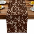 thumbnail image 1 of Burlap Table Runner 90 Inches Long, Retro Casual Style Coffee with Graffiti Non-Slip Kitchen Table Runners for Dining Room Everyday Use Party Table Decorations Vintage Brown, 1 of 9