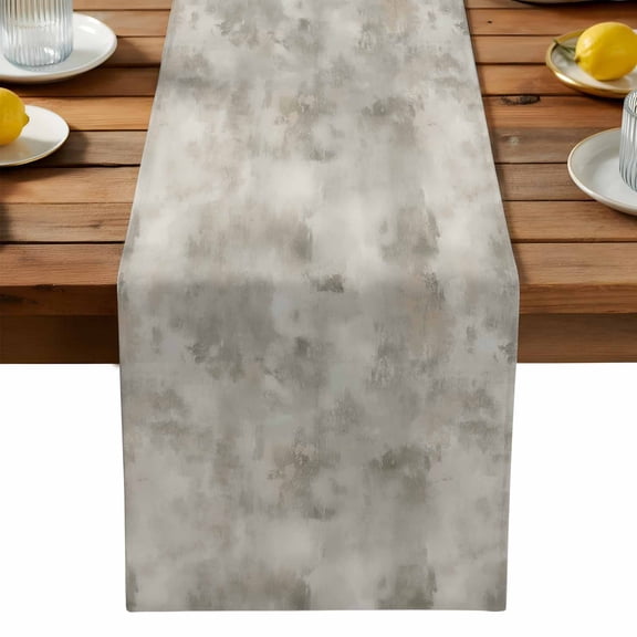 Burlap Table Runner 90 Inches Long, Retro Marble Slate Pattern Non-Slip Kitchen Table Runners for Dining Room Everyday Use Party Table Decorations Gradient Art