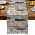 thumbnail image 1 of Burlap Table Runner 90 Inches Long, Retro Marble Texture Pattern Non-Slip Kitchen Table Runners for Dining Room Everyday Use Party Table Decorations Farm Stone Brick Decoration, 1 of 9