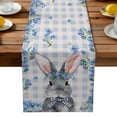 thumbnail image 1 of Burlap Table Runner 90 Inches Long,Spring Blue Flower Rabbit Non-Slip Kitchen Table Runners for Dining Room Everyday Use Party Table Decorations Retro Buffalo Plaid Pastoral Floral, 1 of 9
