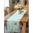 thumbnail image 1 of Burlap Table Runner 90 Inches Long, Summer Ocean Coral Conch Fish Non-Slip Kitchen Table Runners for Dining Room Everyday Use Party Table Decorations Gradient Green Geometric, 1 of 9