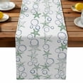 thumbnail image 1 of Burlap Table Runner 90 Inches Long, Summer Sea Stars Bubbles Non-Slip Kitchen Table Runners for Dining Room Everyday Use Party Table Decorations Abstract Geometric Art, 1 of 9