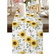 Burlap Table Runner 90 Inches Long, Summer Sunflower Leaf Butterfly Non ...