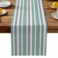 thumbnail image 1 of Burlap Table Runner 90 Inches Long, Teal Grey White Stripes Non-Slip Kitchen Table Runners for Dining Room Everyday Use Party Table Decorations Minimalist Striped, 1 of 9