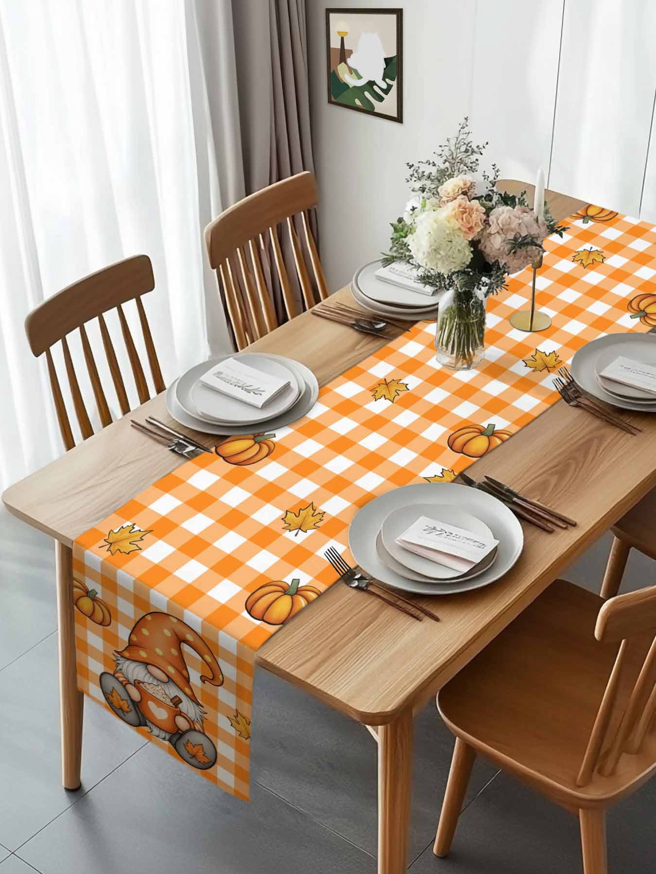 Burlap Table Runner 90 Inches Long, Thanksgiving Fall Dwarf Maple ...