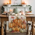 thumbnail image 1 of Burlap Table Runner 90 Inches Long,Thanksgiving Pumpkin Fall Orange Maple Leaves Non-Slip Kitchen Table Runners for Dining Room Everyday Use Party Table Decorations Retro Linen, 1 of 9