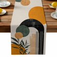 thumbnail image 1 of Burlap Table Runner 90 Inches Long, Watercolor Color Block on Vintage Linen Non-Slip Kitchen Table Runners for Dining Room Everyday Use Party Table Decorations Abstract Modern Art, 1 of 9