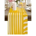 Burlap Table Runner 90 Inches Long, Yellow White Stripes Non-Slip ...