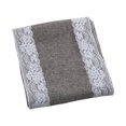 thumbnail image 1 of Rustic Burlap Table Runner with White Lace Trim, Wedding & Party Tablecloth Decor, Farmhouse Style, 30 x 275 cm Grey, 1 of 7