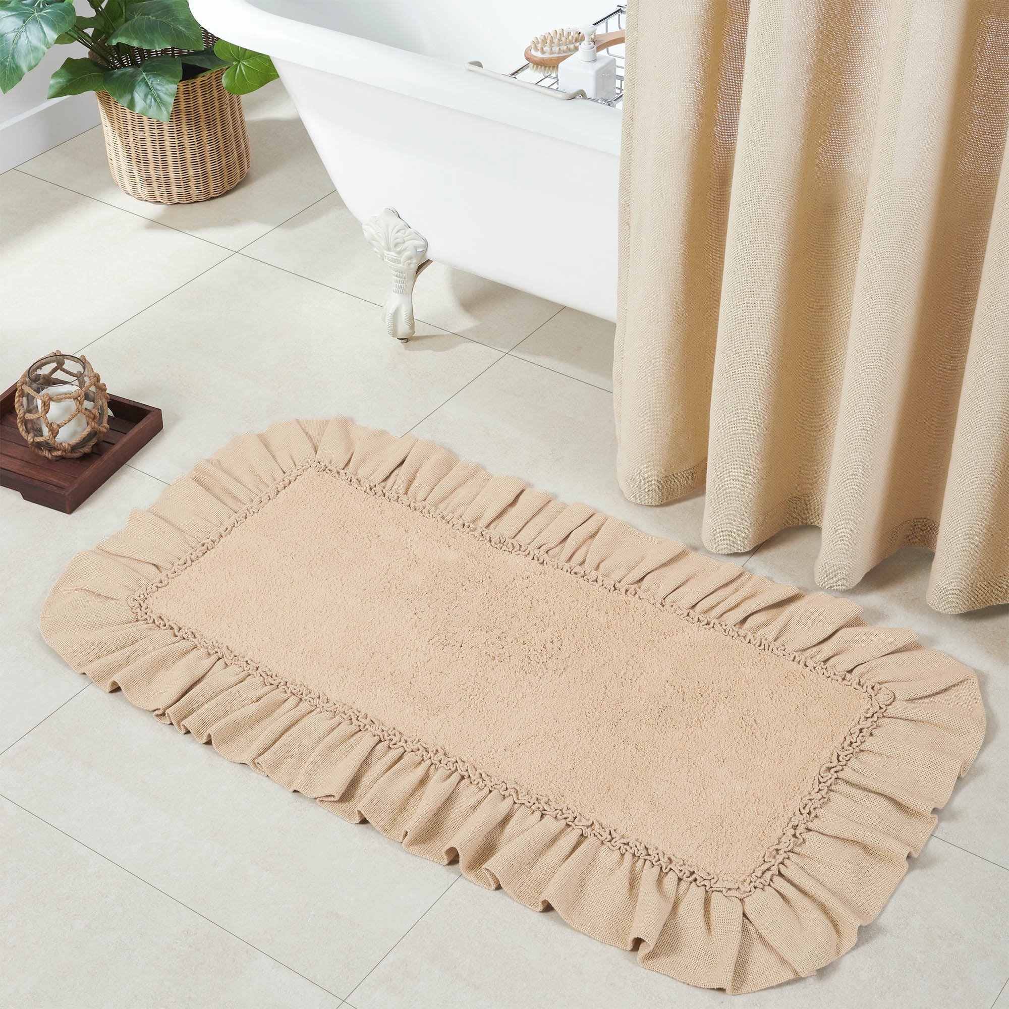 VHC Brands Burlap Bathmat