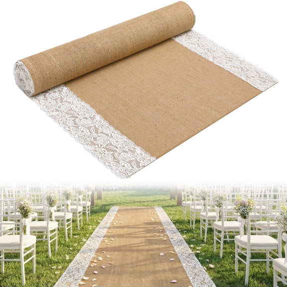Burlap Wedding Aisle Runner 15ft x 36in Rustic Jute Ceremony Decor