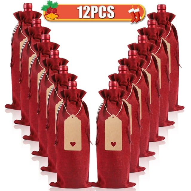 Burlap Wine Bags Christmas Wine Gift Bags Wine Bottle Bags for