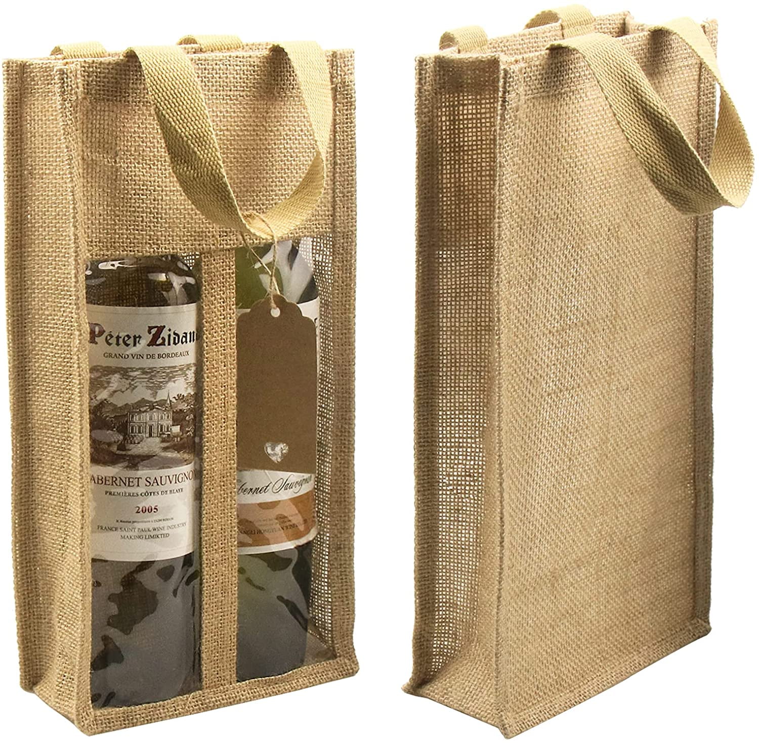 Burlap best sale wine sack