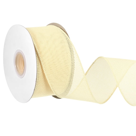 Burlap Wired Ribbon, 1-1/2 Inch x 20 Yard, Grey for Crafts and Gift Wrapping