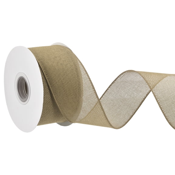 Burlap Wired Ribbon, 1-1/2 Inch x 20 Yard, Grey for Crafts and Gift Wrapping