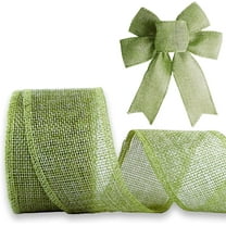 Burlap Wired Ribbon, 1 1/2 inch 10 Yard Jute Ribbon for Decoration Bows Tree Toppers Ribbons Craft Gift Wrapping Wreath Sewing, for Winter Christmas Wreath Decor