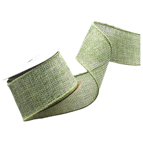 Burlap Wired Ribbon,1.57 Inch X 4.92 Yards Wired Edge Ribbon,Christmas Wrapping Ribbons,Burlap Tree Wrap Ribbons,Linen Wired Ribbon for Christmas Craft Diy Wrapping Wreath Holiday Party Decor